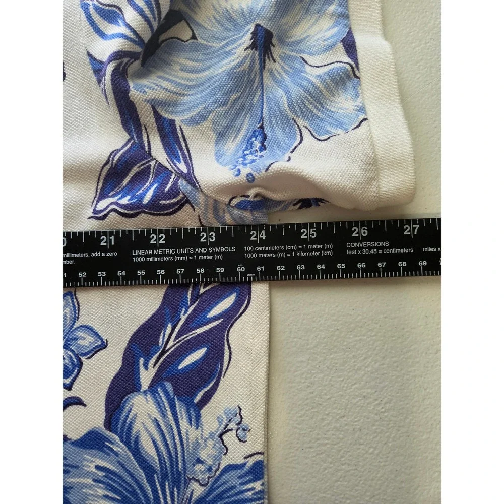 Polo Ralph Lauren Men XL Tropical Print Mesh Short Sleeve Polo Shirt 100% Cotton